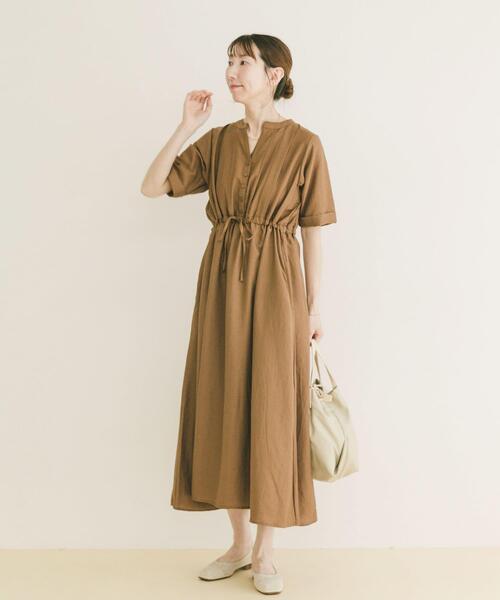 ITEMS URBANRESEARCH(アイテムズ アーバンリサーチ)の「ウエストマーク半袖ワンピース(ワンピース・レディース・ブラック/ブラウン/オレンジ・FREE)」の11枚目の写真