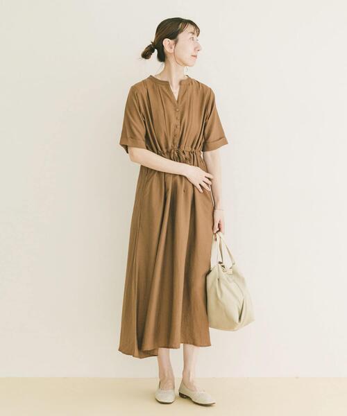 ITEMS URBANRESEARCH(アイテムズ アーバンリサーチ)の「ウエストマーク半袖ワンピース(ワンピース・レディース・ブラック/ブラウン/オレンジ・FREE)」の12枚目の写真