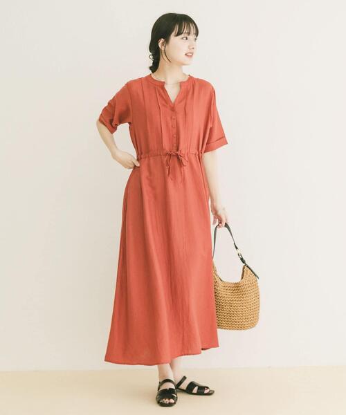 ITEMS URBANRESEARCH(アイテムズ アーバンリサーチ)の「ウエストマーク半袖ワンピース(ワンピース・レディース・ブラック/ブラウン/オレンジ・FREE)」の15枚目の写真