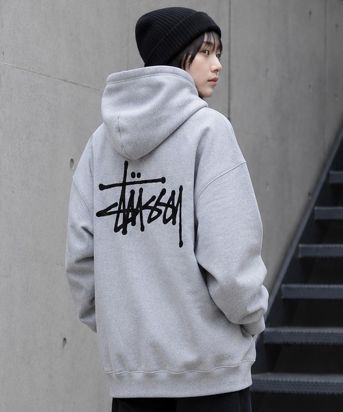 STUSSY(ステューシー)の「【STUSSY】ステューシー BASIC LOGO raising of HOODIE / STTUSSY.02(パーカー・レディース・グレー/ブラック・MEDIUM/LARGE/X-LARGE)」の2枚目の写真