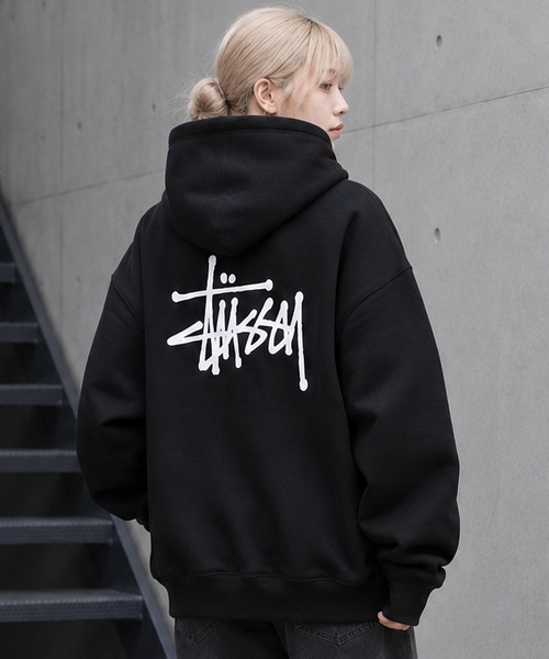 STUSSY(ステューシー)の「【STUSSY】ステューシー BASIC LOGO raising of HOODIE / STTUSSY.02(パーカー・レディース・グレー/ブラック・MEDIUM/LARGE/X-LARGE)」の1枚目の写真