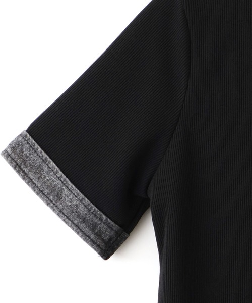 SpRay(スプレイ)の「デニム切替ダブルZIP ショートスリーブカーディガン(カーディガン/ボレロ・レディース・ネイビー/グレー/アイボリー/ブラック・FREE)」の6枚目の写真