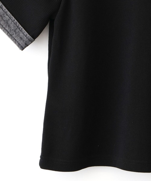 SpRay(スプレイ)の「デニム切替ダブルZIP ショートスリーブカーディガン(カーディガン/ボレロ・レディース・ネイビー/グレー/アイボリー/ブラック・FREE)」の14枚目の写真