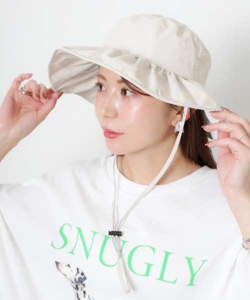 Riberry（リベリー）の「シルバーコーティングUVフリルハット（ハット・レディース・ブラック/アイボリー/グレイッシュベージュ・FREE）」の17枚目の写真