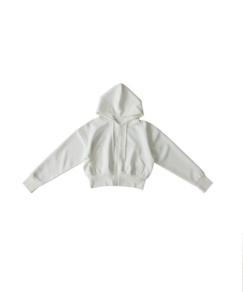 antiqua(アンティカ)の「ジップアップ 長袖 パーカー(パーカー・レディース・ホワイト/ブラック/杢グレー・SHORT/MEDIUM)」の14枚目の写真