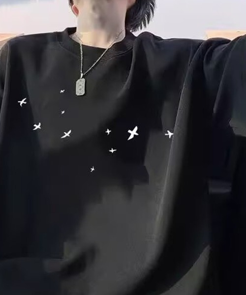 GLAMOROUS JANE（グラマラスジェーン）の「バードプリントTシャツ（Tシャツ/カットソー・メンズ・ブラック/ホワイト・S/M/L）」の8枚目の写真