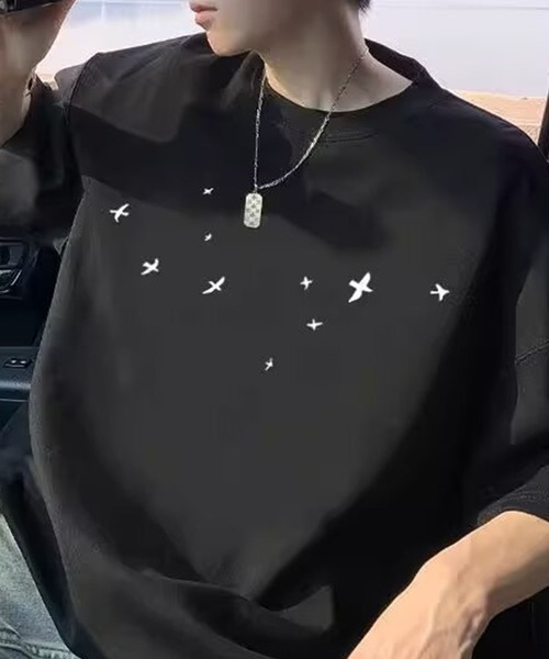 GLAMOROUS JANE（グラマラスジェーン）の「バードプリントTシャツ（Tシャツ/カットソー・メンズ・ブラック/ホワイト・S/M/L）」の9枚目の写真