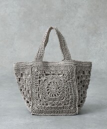 collex | 【WEB限定】モチーフ編スクエアトートバッグ(かごバッグ)