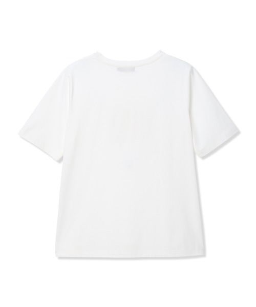 DECOY SINCE 1981（デコイシンスイチキュウハチイチ）の「【ひやさらコットン】フラワープリントTシャツ【綿100％・接触冷感・UVカット】（Tシャツ/カットソー・レディース・サックスブルー/ネイビー/ホワイト・M/L/LL/3L/4L）」の20枚目の写真