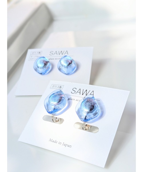 tone（トーン）の「【sawa】ドロップピアス(MA)（ピアス（両耳用）・レディース・ブルー系その他/ライトブルー・FREE）」の6枚目の写真