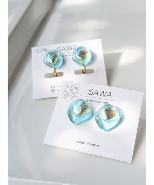 tone（トーン）の「【sawa】ドロップピアス(MA)（ピアス（両耳用）・レディース・ブルー系その他/ライトブルー・FREE）」の10枚目の写真