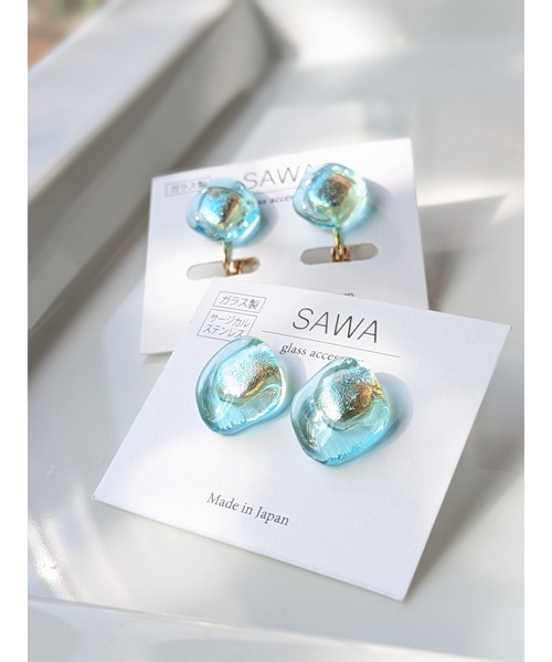 tone（トーン）の「【sawa】ドロップピアス(MA)（ピアス（両耳用）・レディース・ブルー系その他/ライトブルー・FREE）」の13枚目の写真
