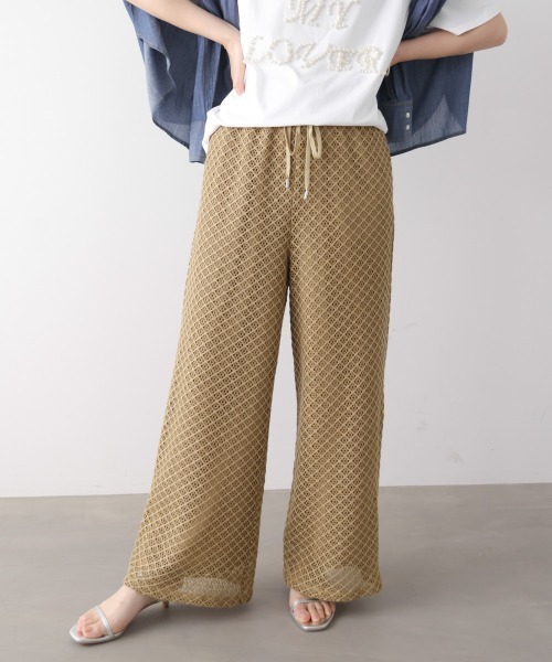 Bou Jeloud(ブージュルード)の「カラミメッシュパンツ(その他パンツ・レディース・アイボリー/ブラック/ベージュ・FREE)」の1枚目の写真