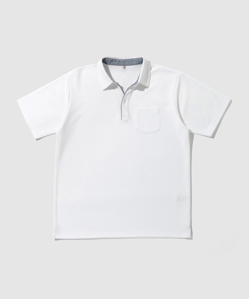 NAVY(ネイビー)の「【SARARI /サラリ】接触冷感 リップル 無地 スキッパー 半袖ポロシャツ(ポロシャツ・メンズ・グレー/ホワイト/ブラック/ネイビー・XL/S/M/L)」の15枚目の写真