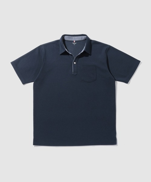 NAVY(ネイビー)の「【SARARI /サラリ】接触冷感 リップル 無地 スキッパー 半袖ポロシャツ(ポロシャツ・メンズ・グレー/ホワイト/ブラック/ネイビー・XL/S/M/L)」の17枚目の写真