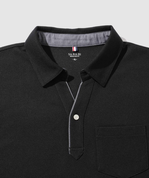 NAVY(ネイビー)の「【SARARI /サラリ】接触冷感 リップル 無地 スキッパー 半袖ポロシャツ(ポロシャツ・メンズ・グレー/ホワイト/ブラック/ネイビー・XL/S/M/L)」の19枚目の写真