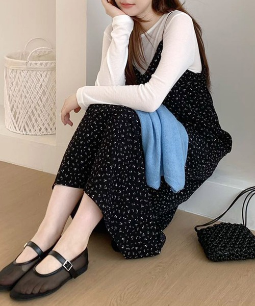aimoha(アイモハ)の「小花柄キャミワンピース(ワンピース・レディース・ブラック/ライトベージュ・FREE)」の18枚目の写真