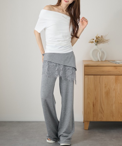 DAYRA(デイラ)の「リッドカラー 折り返し オフショル 半袖 トップス(Tシャツ/カットソー・レディース・ライトブルー/イエロー/ブラック/ホワイト・FREE)」の20枚目の写真