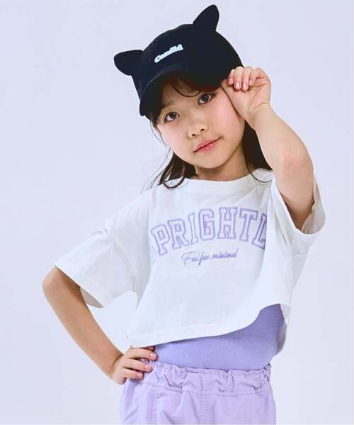 minimal（ミニマル）の「【インナーつき】肩あきクロップド半袖Tシャツセット（Tシャツ/カットソー・キッズ・オフホワイト/チェリーピンク/ブラック・100cm/110cm/120cm/130cm/140cm）」の4枚目の写真