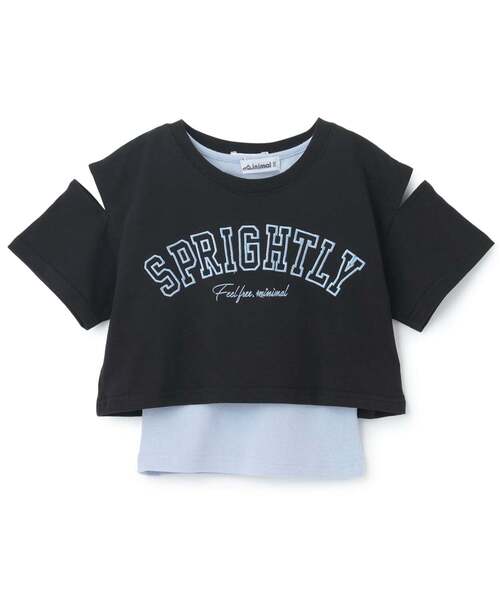 minimal（ミニマル）の「【インナーつき】肩あきクロップド半袖Tシャツセット（Tシャツ/カットソー・キッズ・オフホワイト/チェリーピンク/ブラック・100cm/110cm/120cm/130cm/140cm）」の11枚目の写真