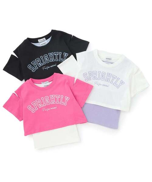 minimal（ミニマル）の「【インナーつき】肩あきクロップド半袖Tシャツセット（Tシャツ/カットソー・キッズ・オフホワイト/チェリーピンク/ブラック・100cm/110cm/120cm/130cm/140cm）」の22枚目の写真