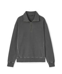 ガーメントダイ ハーフジップ スウェットシャツ GREY