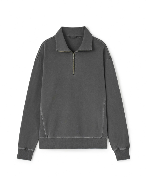RISE&BELOW(ライズアンドビロー)の「ガーメントダイ ハーフジップ スウェットシャツ GREY(スウェット・メンズ・その他・MEDIUM/LARGE/X-LARGE)」の1枚目の写真