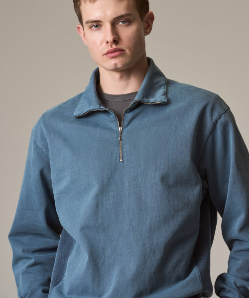 RISE&BELOW(ライズアンドビロー)の「ガーメントダイ ハーフジップ スウェットシャツ GREY(スウェット・メンズ・その他・MEDIUM/LARGE/X-LARGE)」の3枚目の写真
