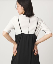 【WEB限定】<at ease>シアーテレコ バイカラー カットソー