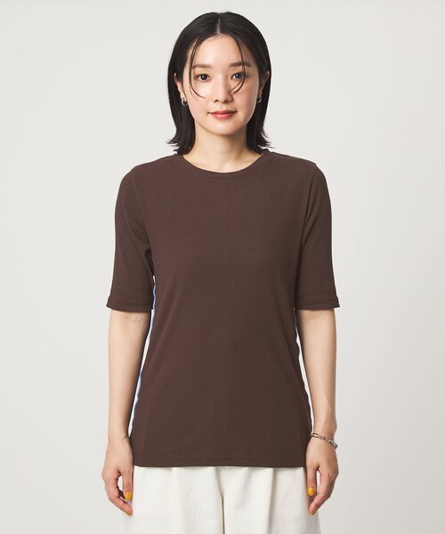 green label relaxing(グリーンレーベルリラクシング)の「【WEB限定】<at ease>シアーテレコ バイカラー カットソー(Tシャツ/カットソー・レディース・ブラック/ホワイト/ダークブラウン・FREE)」の22枚目の写真