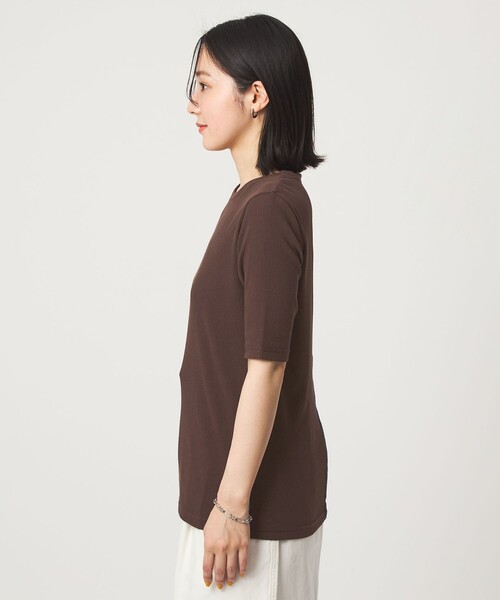 green label relaxing(グリーンレーベルリラクシング)の「【WEB限定】<at ease>シアーテレコ バイカラー カットソー(Tシャツ/カットソー・レディース・ブラック/ホワイト/ダークブラウン・FREE)」の21枚目の写真