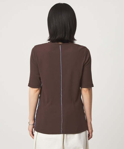 green label relaxing(グリーンレーベルリラクシング)の「【WEB限定】<at ease>シアーテレコ バイカラー カットソー(Tシャツ/カットソー・レディース・ブラック/ホワイト/ダークブラウン・FREE)」の20枚目の写真