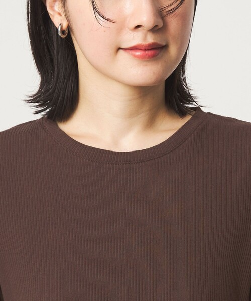 green label relaxing(グリーンレーベルリラクシング)の「【WEB限定】<at ease>シアーテレコ バイカラー カットソー(Tシャツ/カットソー・レディース・ブラック/ホワイト/ダークブラウン・FREE)」の19枚目の写真