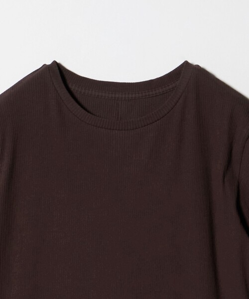 green label relaxing(グリーンレーベルリラクシング)の「【WEB限定】<at ease>シアーテレコ バイカラー カットソー(Tシャツ/カットソー・レディース・ブラック/ホワイト/ダークブラウン・FREE)」の11枚目の写真