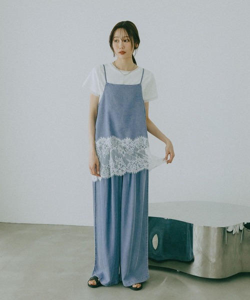 GLOBAL WORK（グローバルワーク）の「フェイクレイヤードT半袖/684021（Tシャツ/カットソー・レディース・チャコールグレー/ライトブルー/ブラック/ホワイト・LARGE/MEDIUM）」の6枚目の写真