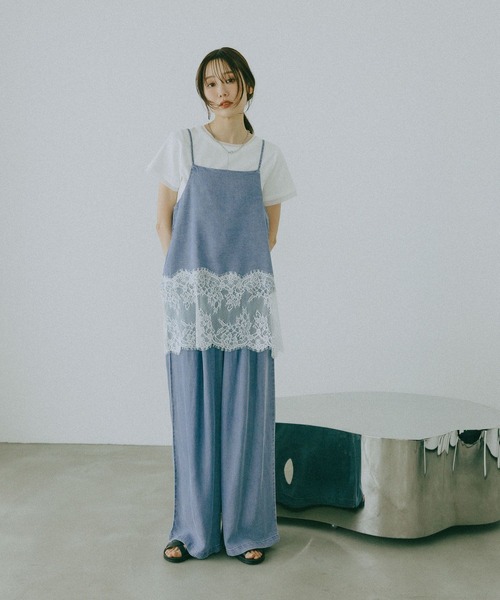 GLOBAL WORK（グローバルワーク）の「フェイクレイヤードT半袖/684021（Tシャツ/カットソー・レディース・チャコールグレー/ライトブルー/ブラック/ホワイト・LARGE/MEDIUM）」の7枚目の写真