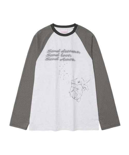 AMESWORLDWIDE(アメスワールドワイド)の「CUPID RABBIT STRIPE RAGLAN LS TEE GREY(Tシャツ/カットソー・レディース・その他・SMALL/LARGE/MEDIUM)」の12枚目の写真