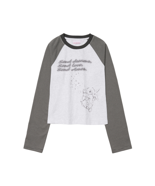 AMESWORLDWIDE(アメスワールドワイド)の「CUPID RABBIT STRIPE RAGLAN LS TEE GREY(Tシャツ/カットソー・レディース・その他・SMALL/LARGE/MEDIUM)」の14枚目の写真