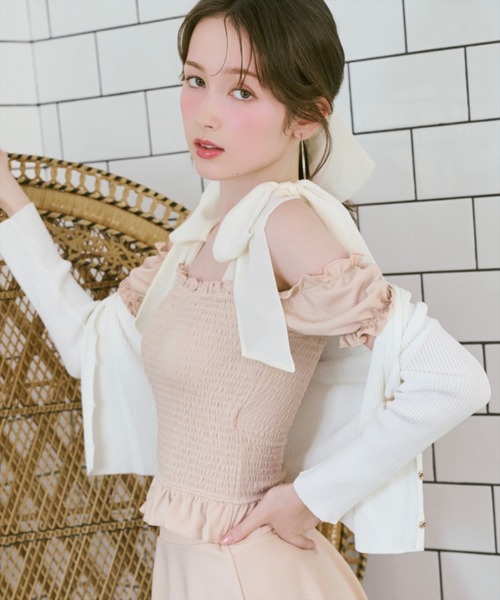 WILLSELECTION(ウィルセレクション)の「UVカットVネックリブカーディガン(カーディガン/ボレロ・レディース・ラベンダー/オフホワイト/ブラック/グリーン・FREE)」の2枚目の写真