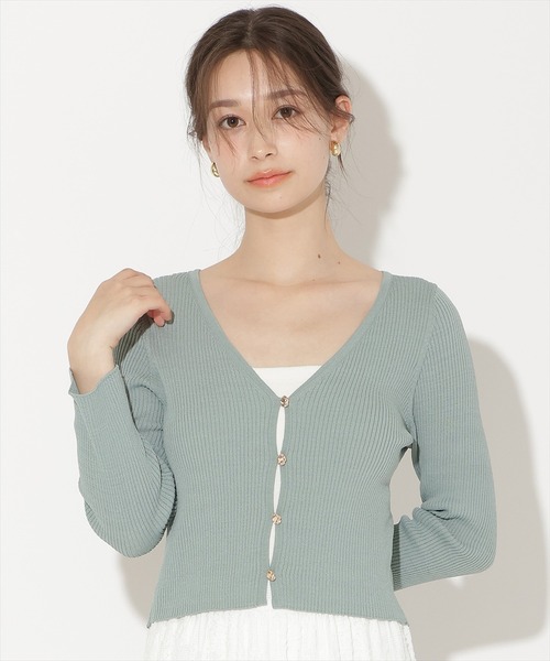 WILLSELECTION(ウィルセレクション)の「UVカットVネックリブカーディガン(カーディガン/ボレロ・レディース・ラベンダー/オフホワイト/ブラック/グリーン・FREE)」の20枚目の写真