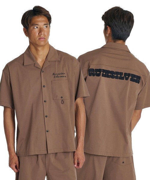 Quiksilver(クイックシルバー)の「QUIKSILVER メンズ SIGN OPEN SHIRT 半袖シャツ 接触冷感 速乾 UPF50+ 4WAYストレッチ<NATURE TECH>【2026年夏モデル】(シャツ/ブラウス・メンズ・ブラック/ブラウン系その他2/ブラウン系その他・LARGE/MEDIUM/X-LARGE)」の2枚目の写真