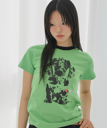 FANCY CLUB | アイラブホットドッグTシャツ (グリーン) F26QB053(Tシャツ/カットソー)