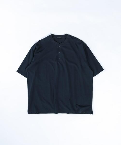 EKAL(エカル)の「『UR TECH ひやサラクール』ヘンリーネックショートスリーブTシャツ(Tシャツ/カットソー・メンズ・ブラック/ネイビー/チャコールグレー・MEDIUM/LARGE)」の3枚目の写真
