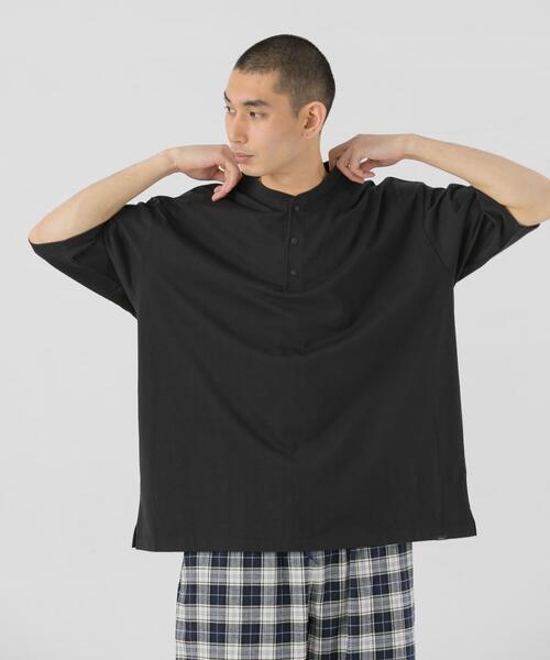 EKAL(エカル)の「『UR TECH ひやサラクール』ヘンリーネックショートスリーブTシャツ(Tシャツ/カットソー・メンズ・ブラック/ネイビー/チャコールグレー・MEDIUM/LARGE)」の5枚目の写真