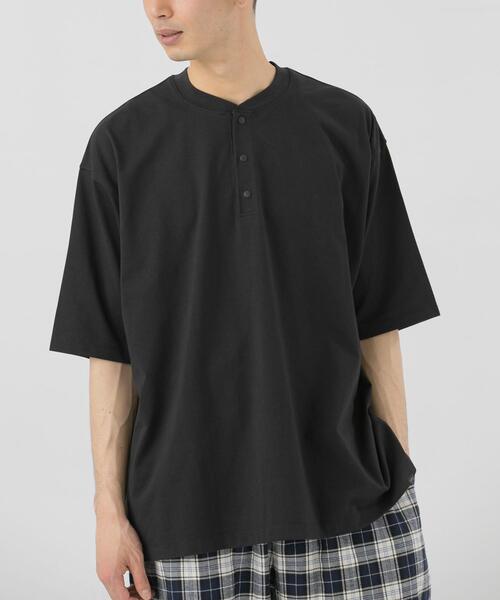 EKAL(エカル)の「『UR TECH ひやサラクール』ヘンリーネックショートスリーブTシャツ(Tシャツ/カットソー・メンズ・ブラック/ネイビー/チャコールグレー・MEDIUM/LARGE)」の6枚目の写真