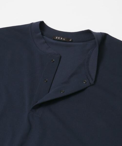 EKAL(エカル)の「『UR TECH ひやサラクール』ヘンリーネックショートスリーブTシャツ(Tシャツ/カットソー・メンズ・ブラック/ネイビー/チャコールグレー・MEDIUM/LARGE)」の21枚目の写真