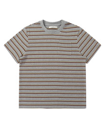 SOLEW（ソル）の「スタンダードハーフスリーブTシャツ_グレーストライプ（Tシャツ/カットソー）」
