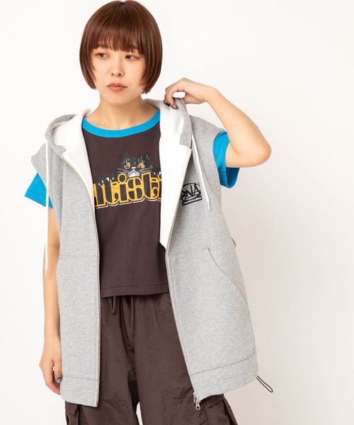 RNA(アールエヌエー)の「M2721 Zip UPフーディーベスト(パーカー・レディース・パープル/ブラック/杢グレー・MEDIUM)」の19枚目の写真