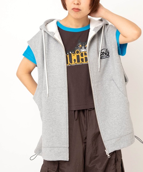 RNA(アールエヌエー)の「M2721 Zip UPフーディーベスト(パーカー・レディース・パープル/ブラック/杢グレー・MEDIUM)」の18枚目の写真