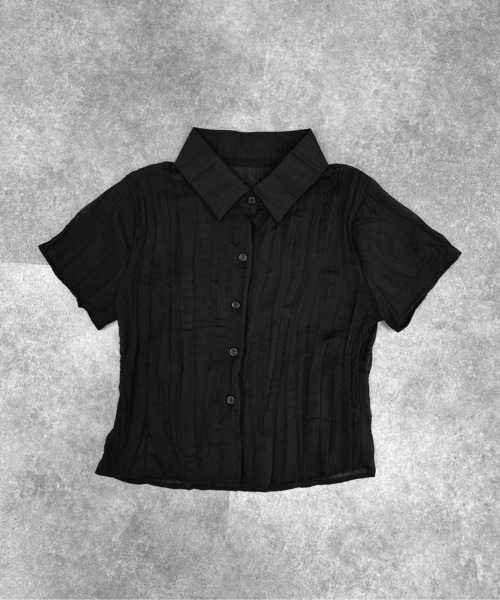 LVEU.(ラブユ.)の「【LVEU.】シースルー半袖シャツ / トップス 半袖 シースルー シャツ クロップド シアー ZOZOTOWN限定(シャツ/ブラウス・レディース・ホワイト/ブラック・FREE)」の21枚目の写真